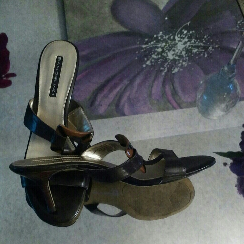 Dark Brown T Mule Sandals